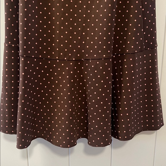 BCBGMaxAzria Dark Brown Dress with Pink Polka Dots - Picture 6 of 7